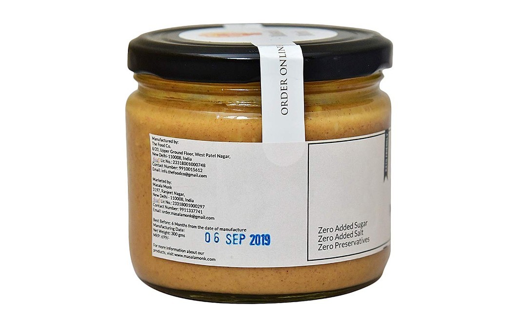 Masala Monk Chunky Peanut Butter    Glass Jar  300 grams